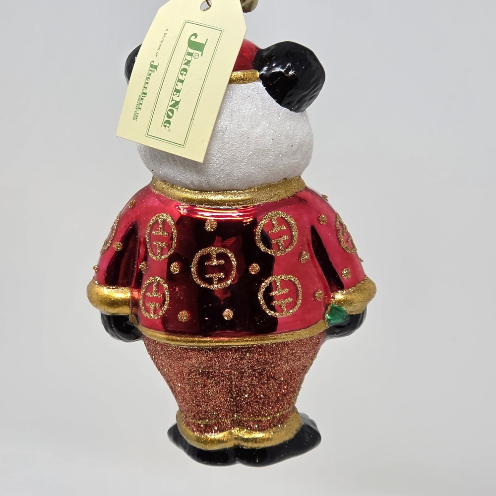NIB JingleNog Qinling Panda Ornament #80437 Hand Blown & Painted in Poland - Picture 10 of 16